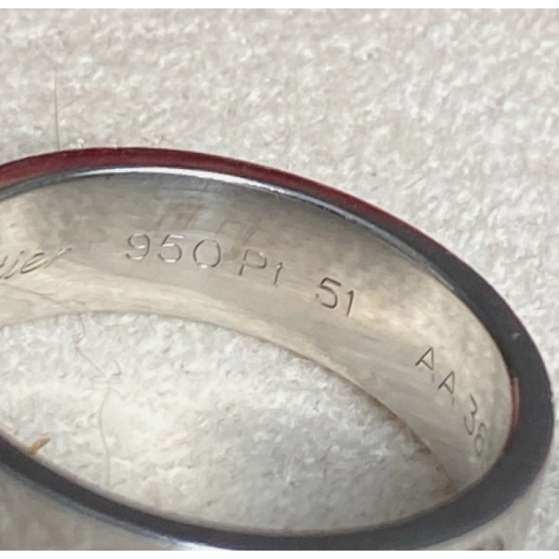 CARTIER PLATINUM 950 LOVE RING CLASSIC MODEL SZ 51 RETAIL $4500