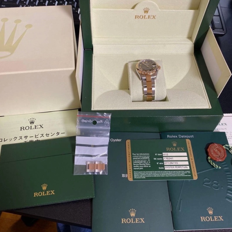 Rolex Oyster 31 Oystersteel & Gold Diamond Chocolate